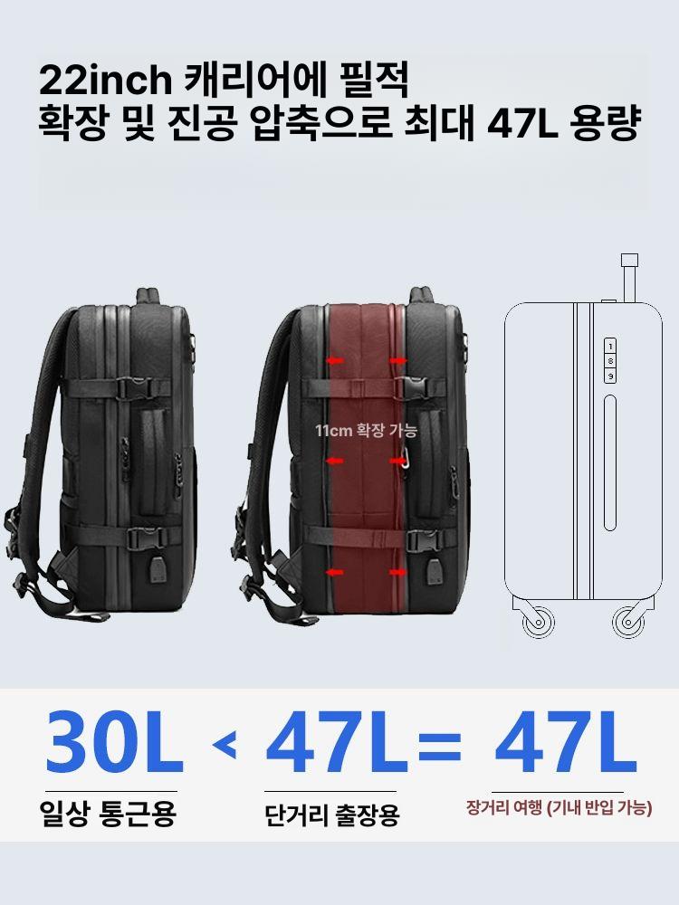 진공압축 백팩 여행용 배낭 출장 미니멀 수납 압축 가방 - 상세 이미지 2