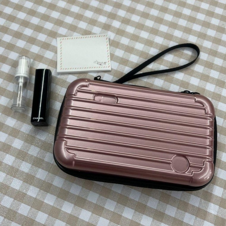 파우치 여행용 하드캐리어 로즈골드 미니 가방 - 상품 이미지