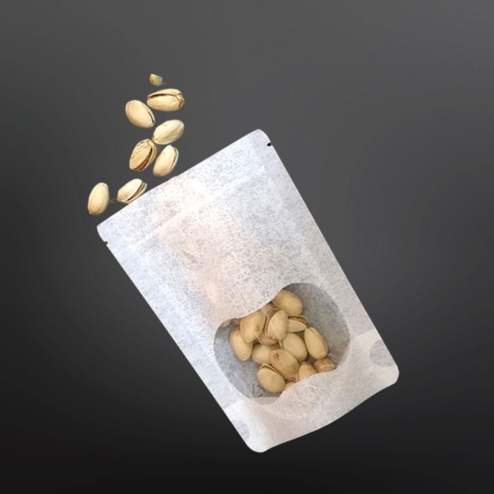 전통 한지 투명창 지퍼스탠드 25X33cm 밑12cm 100매 - 메인 이미지