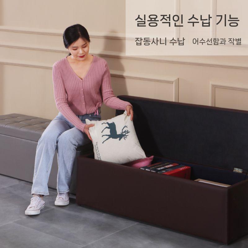 수납서랍소파 가게 매장 인테리어 수납장 원목벤치 - 상세 이미지 4