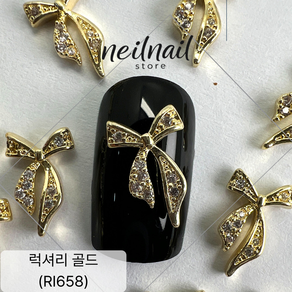 크리스탈 큐빅 롱다리 리본 네일스톤 파츠 이미지 7