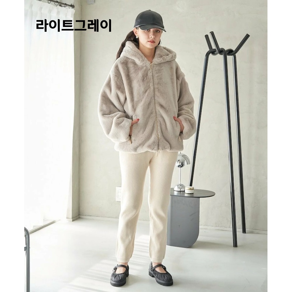 프릭스스토어X타트라스 유모라 후드 블루종 여성 에코퍼 자켓 25AW 라이트그레이 1 - 상세 이미지 4