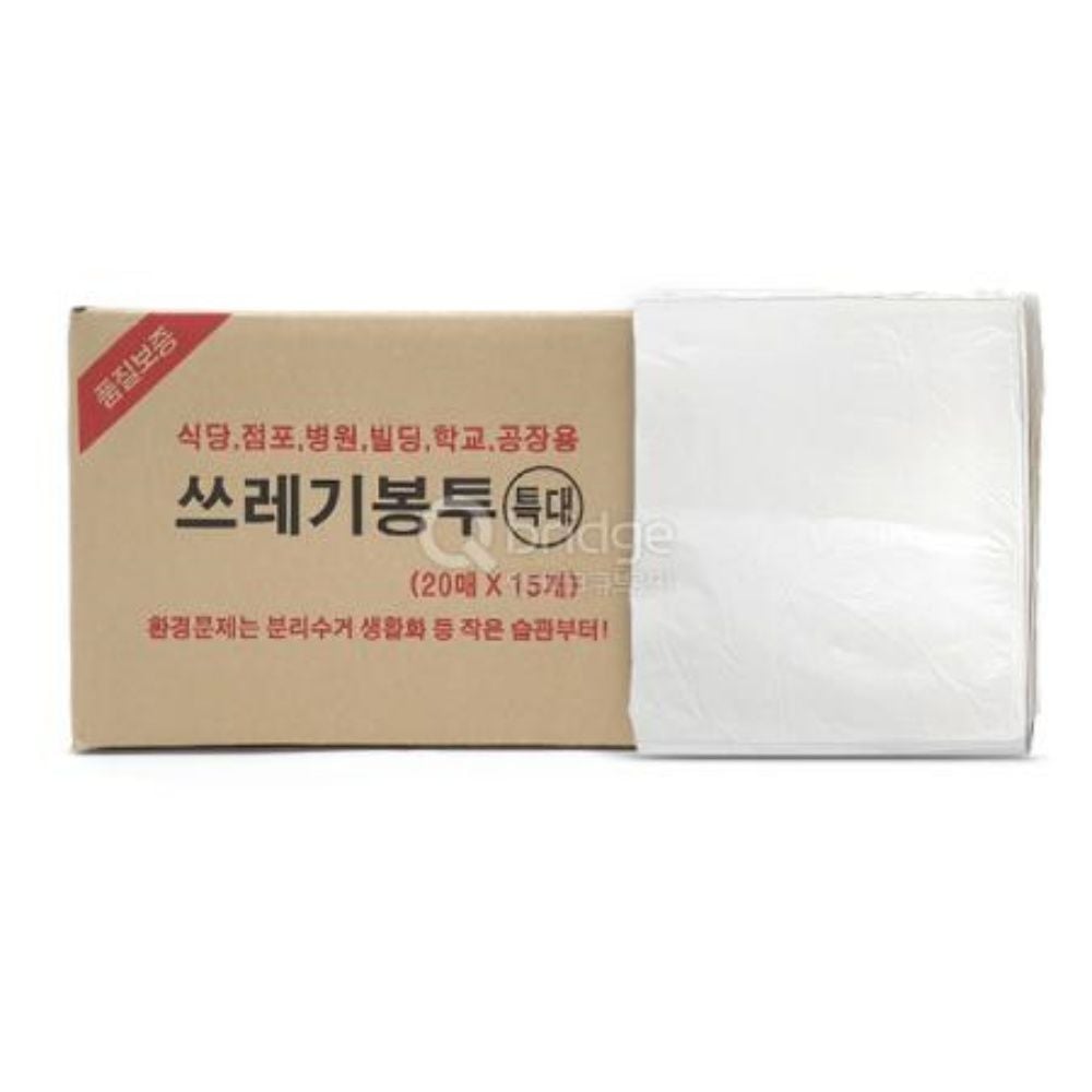 분리수거용 쓰레기봉투 100L 특대 300장 백색 배접형 - 상품 이미지