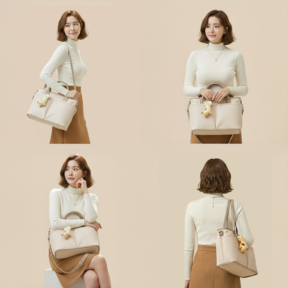 베베슬 가벼운 방수 기저귀가방 숄더백 벨크로파티션