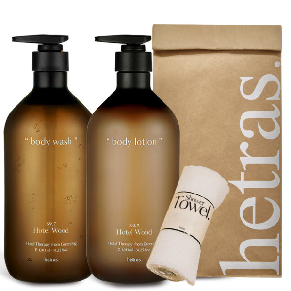 헤트라스 호텔테라피 퍼퓸 바디 워시 로션 대용량 1013ml 향좋은 약산성 고보습 어메니티 호텔우드