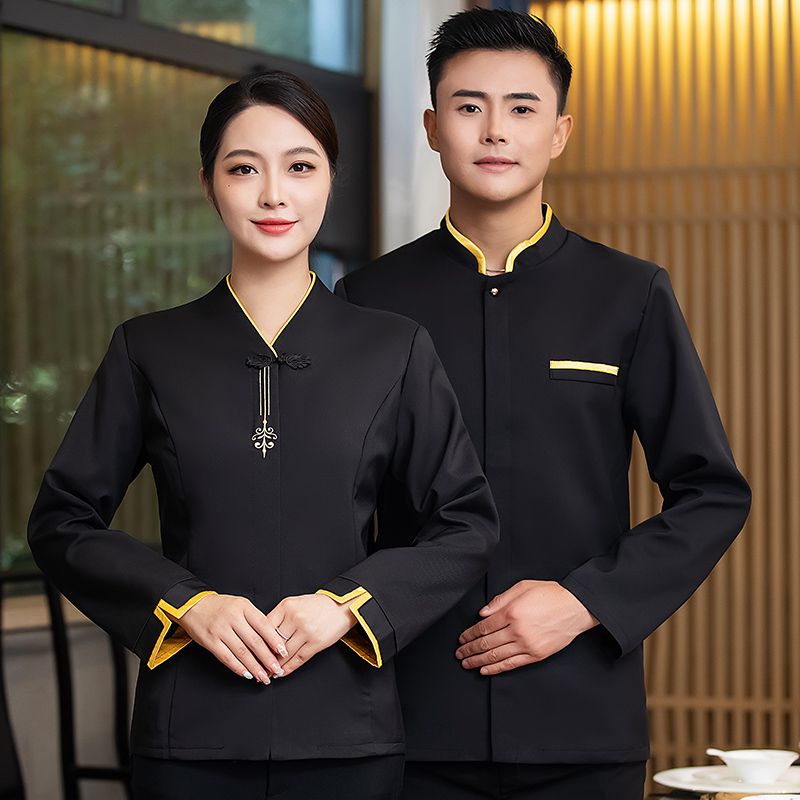 단체복 식당 서빙 중국집 홀서빙 유니폼 반팔 중식당 일식 BJB-여자 레드 싱글 탑 L - 상세 이미지 4
