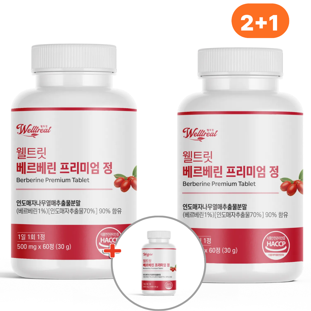 2+1 웰트릿 베르베린 인도 매자나무열매분말 가루 바나바잎 발효여주 - 상품 이미지