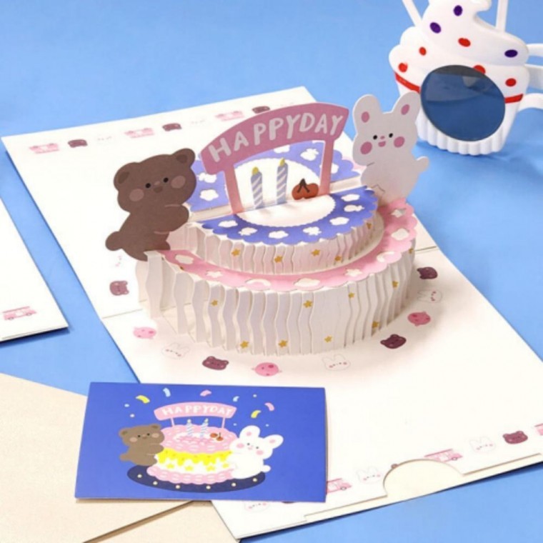 생일 축하 팝업 카드 세트 해피데이 - 상품 이미지