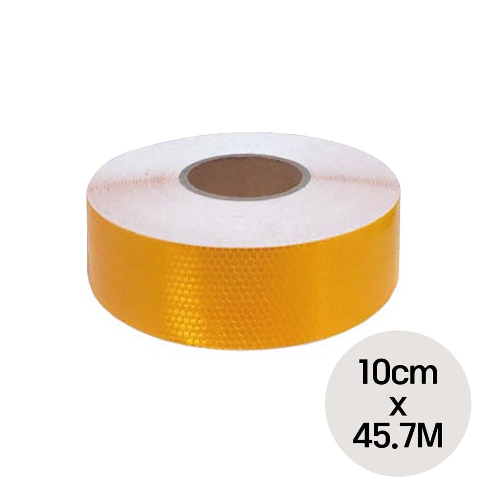 벌집패턴 고휘도 반사 테이프 황색 10cm x 45.7M 1롤 - 메인 이미지