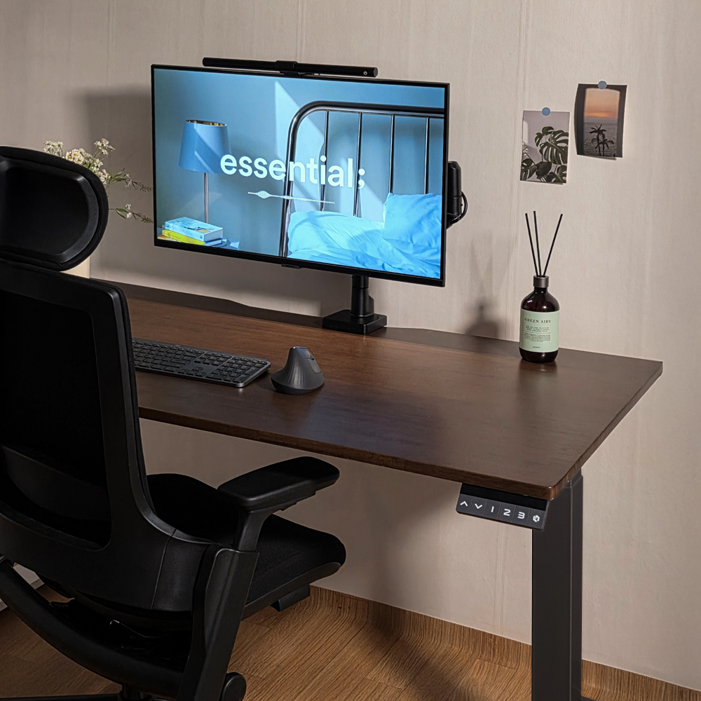 루나랩 모션데스크 높이조절 스탠딩 스퀘어 책상 화이트우드 엣지 1200