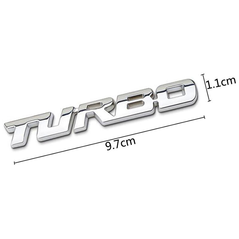 자동차 터보 스티커 금속 차량 데칼 튜닝 스포츠 바디 TURBO 스몰 실버 - 상품 이미지