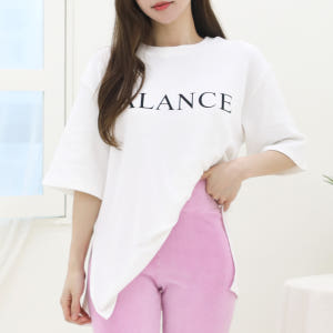 발란 겉기모 반팔 옆트임 레이어드 롱티셔츠 기본 레터링 루즈핏 라운드넥 착용 후기 | 사이즈/핏 총정리 - 상품 이미지 3