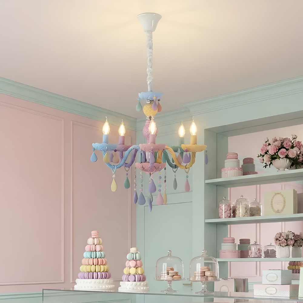 비비드 샹들리에 5등 560 키즈 아이방 마카롱 파스텔 공주방 감성 포인트조명
