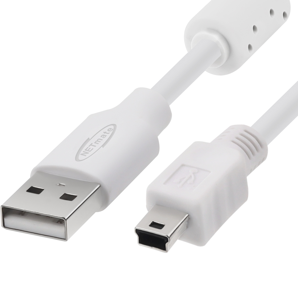 강원전자 넷메이트 USB2.0 AM-Mini 5핀 케이블 3m (화이트/노이즈필터) NM-TUM230 - 상세 이미지 2