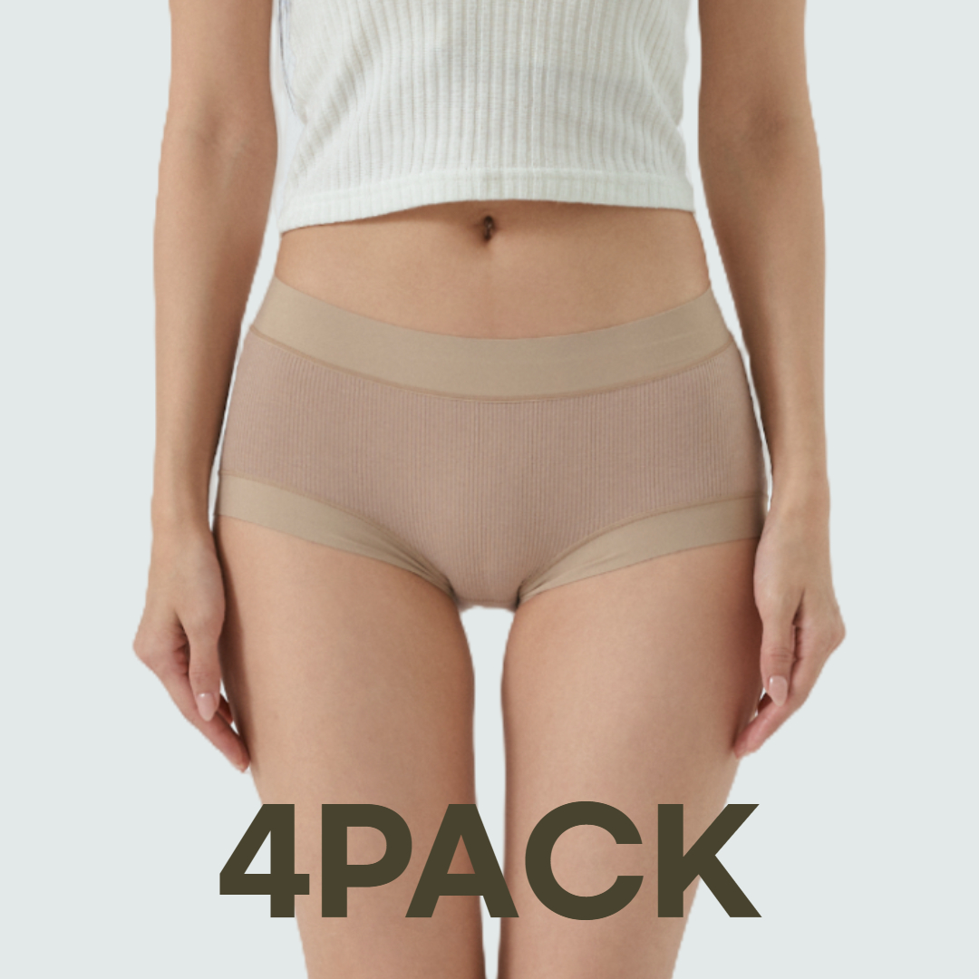 면팬티 모노 코튼 골지 팬티 4PACK 편한 여성 순면 스판 데일리 심리스 속옷 제품 이미지