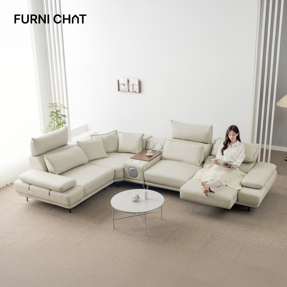 제니 전동 리클라이너 쇼파 슬라이드 무빙 모션 소파 4인용 비건가죽