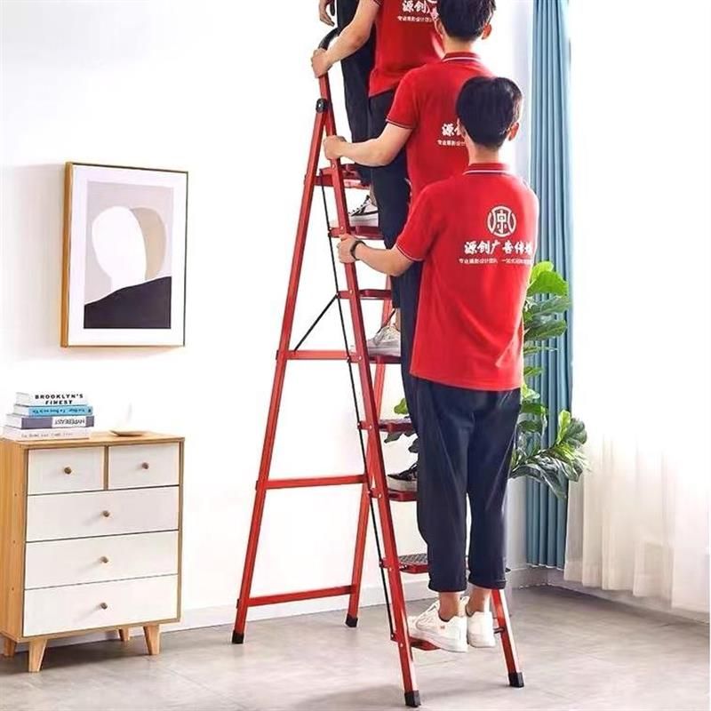 접이식 일자형 작업 사다리 알루미늄 가정용 발판 철제 고소 화이트 7단(10년 보증) 이미지 6