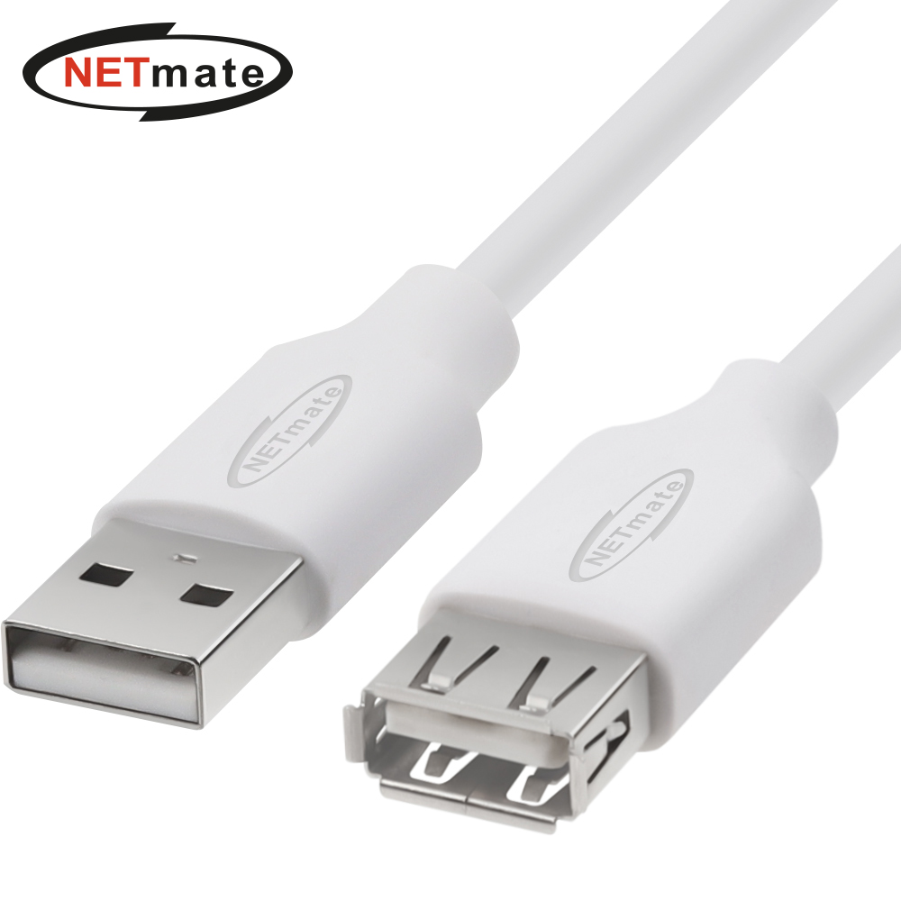 강원전자 넷메이트 USB2.0 연장 AM-AF 케이블 0.5m (화이트) NM-TUF205 - 메인 이미지