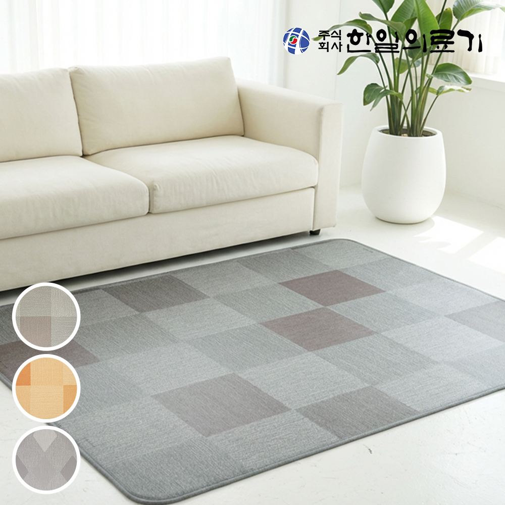 한일의료기 전기매트 모노륨 전기장판 난방 온열 거실용 바닥 1인용 소형 체크그레이