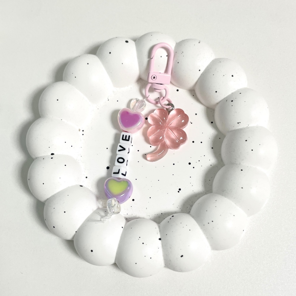 네잎클로버 이니셜 키링 만들기 diy 키트 스마일 핸드폰 차키 가방 커스텀 제작 키링 이미지 6