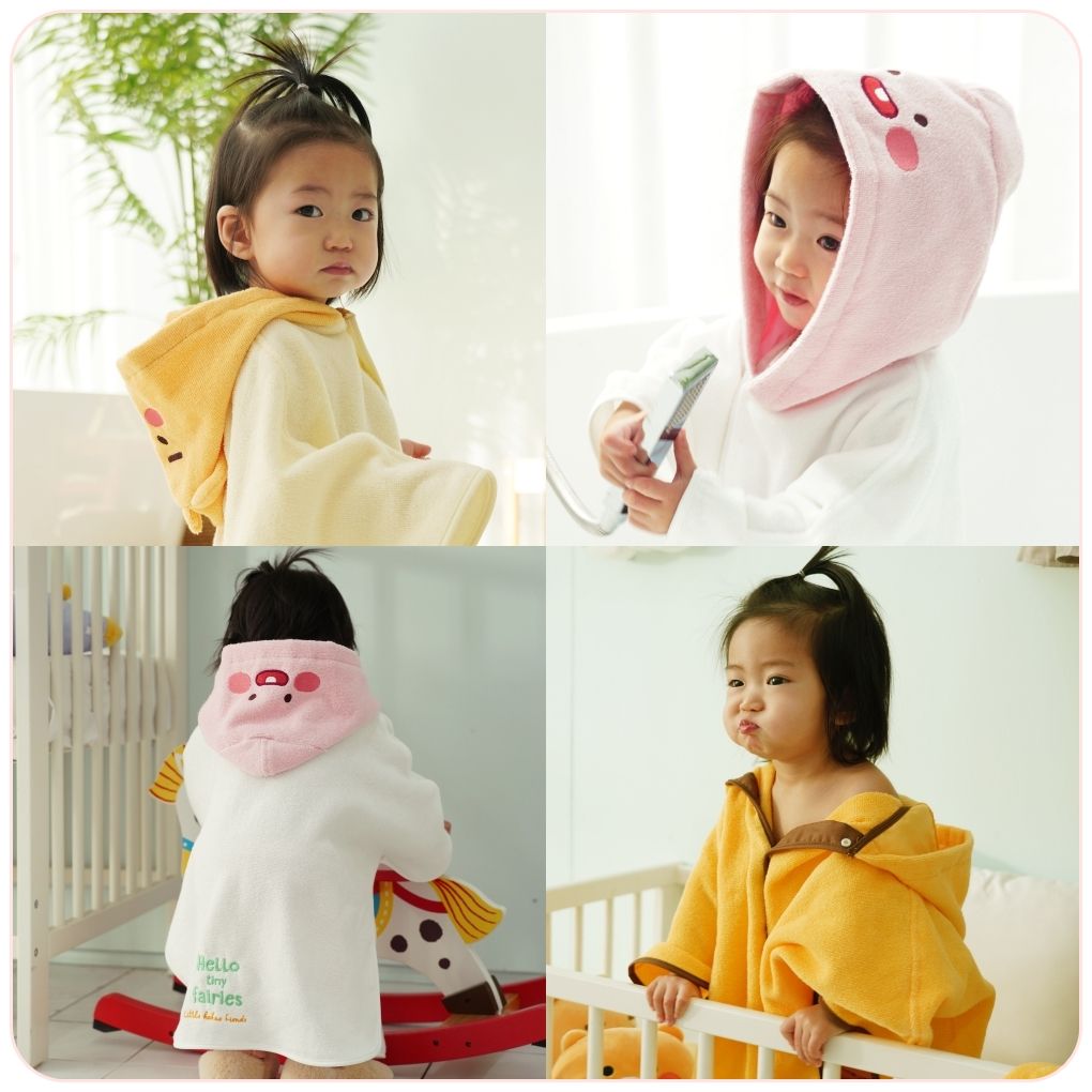 카카오프렌즈 리틀프렌즈 아기 목욕가운 라이언 어피 - 상품 이미지