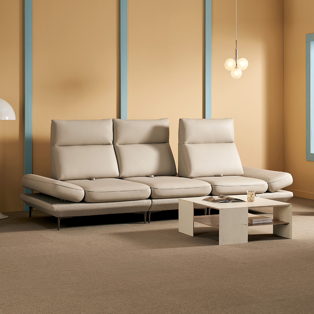 쉐우드가구 루체 이태리 천연통가죽 기능성 스윙 소파 3.5인용 / 국내제조 E0