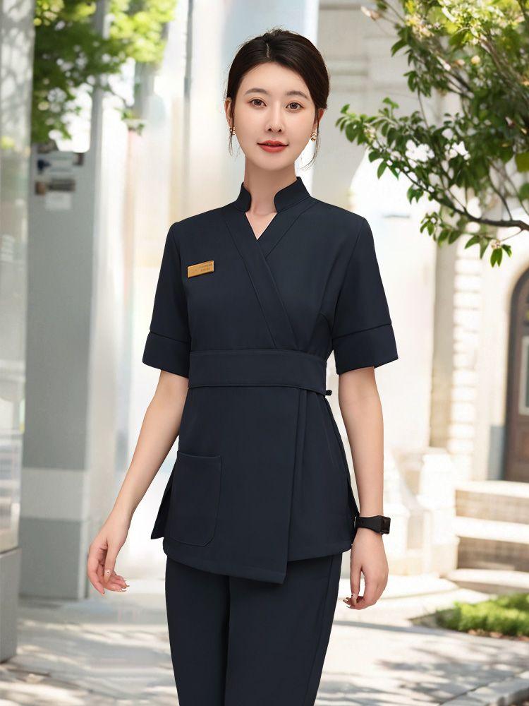 피부관리사 유니폼 스파 마사지샵 뷰티샵 관리실 미용 작업복 - 상세 이미지 2