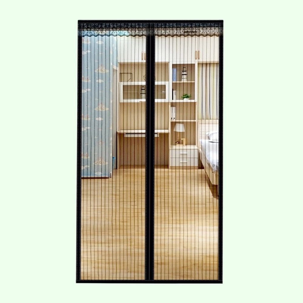 이중자석 현관 문 모기장 블랙 방문 방충망 방충문 - 상품 이미지