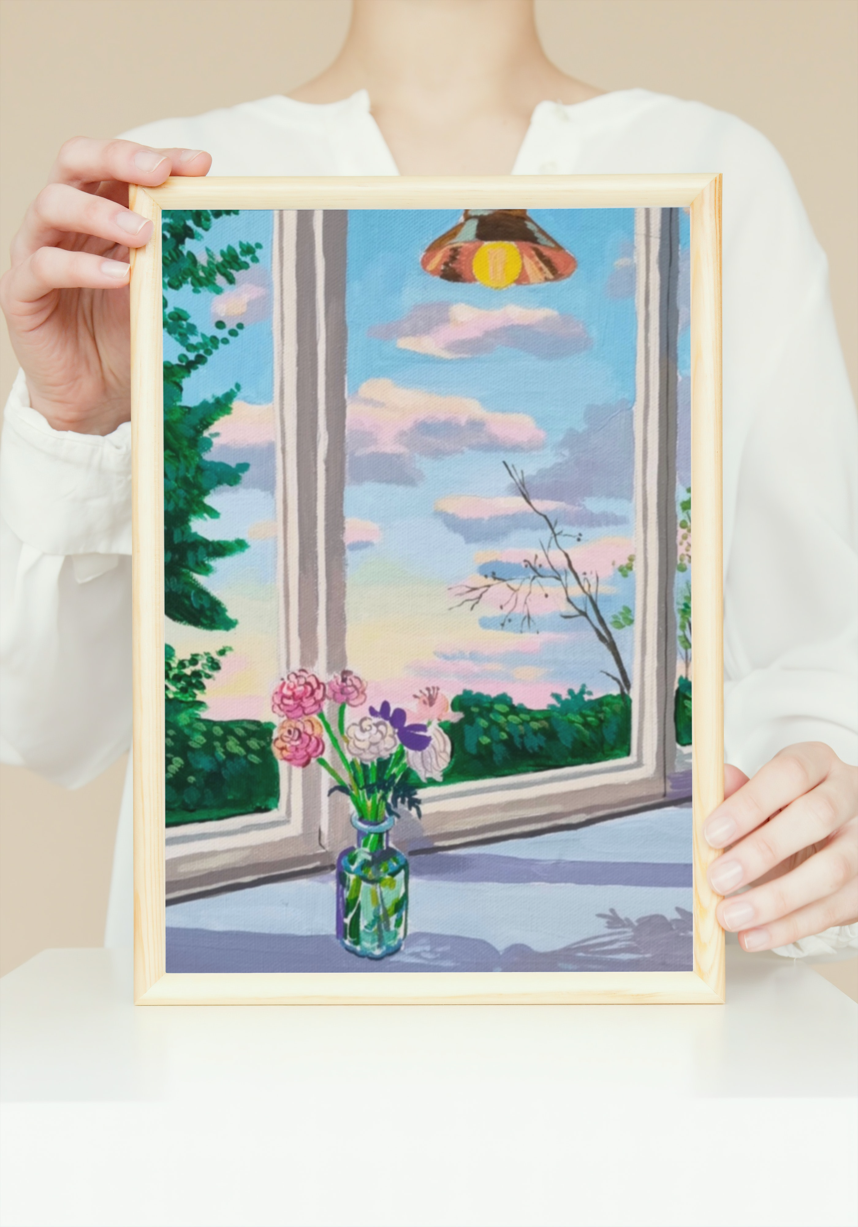 씨솔아틀리에 카페감성 창문너머 그림 아트 프린트 A4/A3/A2/A1 이미지 6