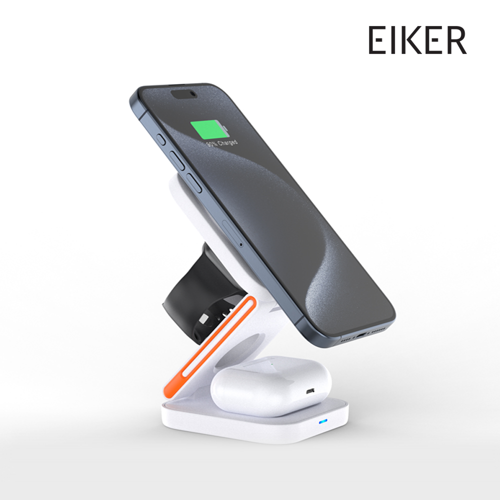 EIKER 3in1 폴딩 맥세이프 접이식 무선충전기 초경량 15W 고속 마그네틱 충전 거치대 - 상세 이미지 5