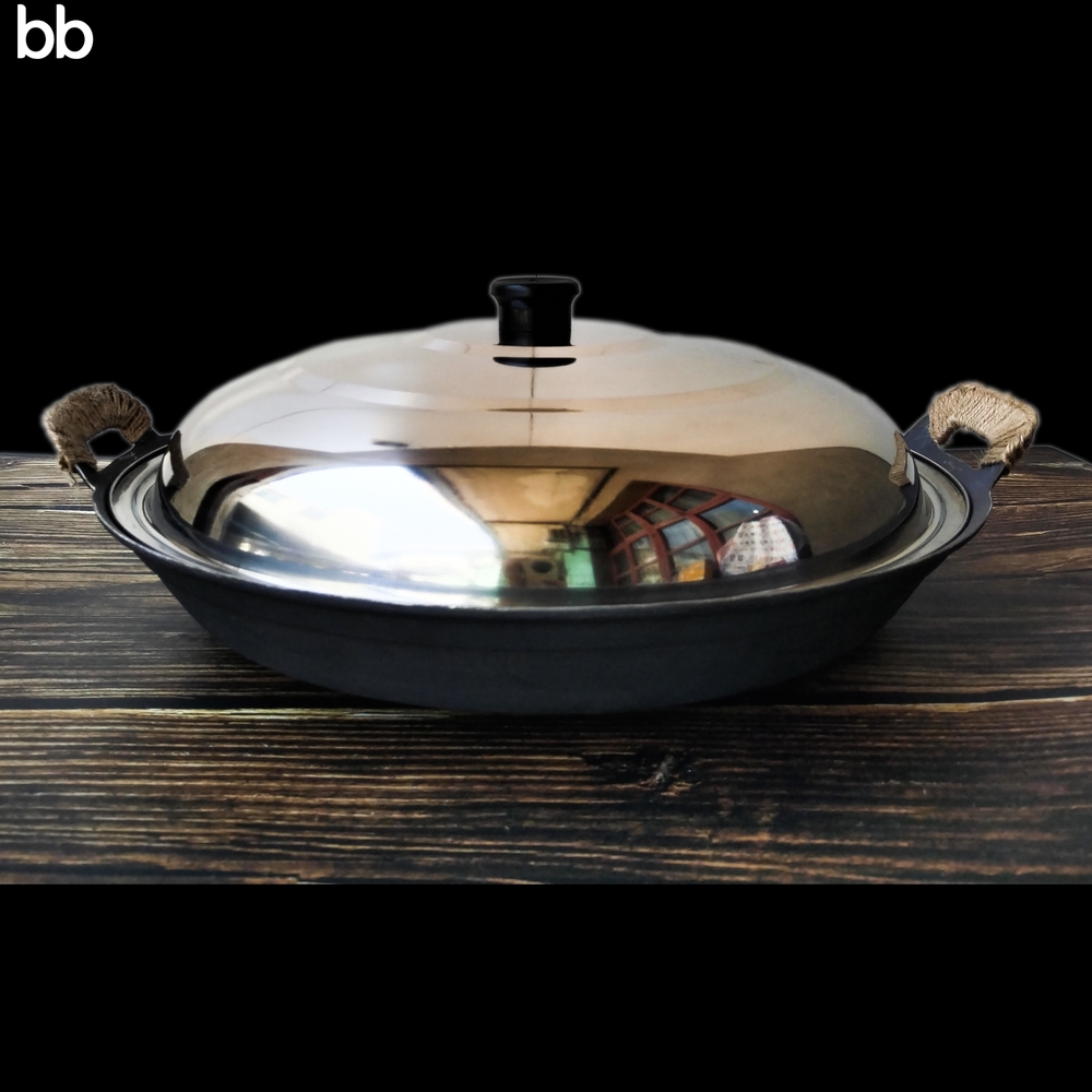 대형 무쇠 가마솥 철 물 화덕 방품 아궁 찌개 요 가마솥뚜껑 30cm+스틸캡 - 상세 이미지 2