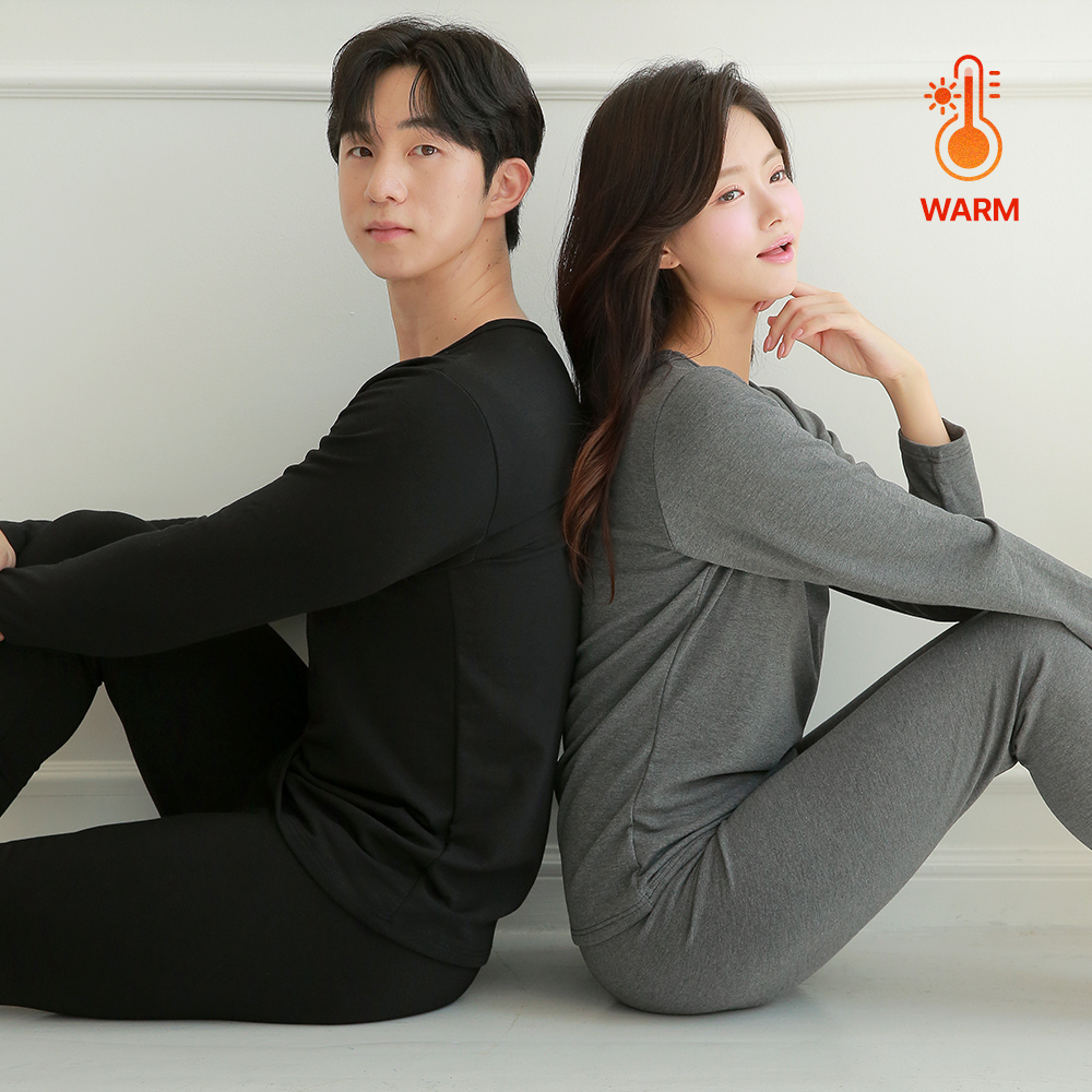 핑크앤다이아 고급 면기모 내복세트 남성 여성 겨울내의 상하세트 발열 방풍 보온 타이즈 - 상품 이미지