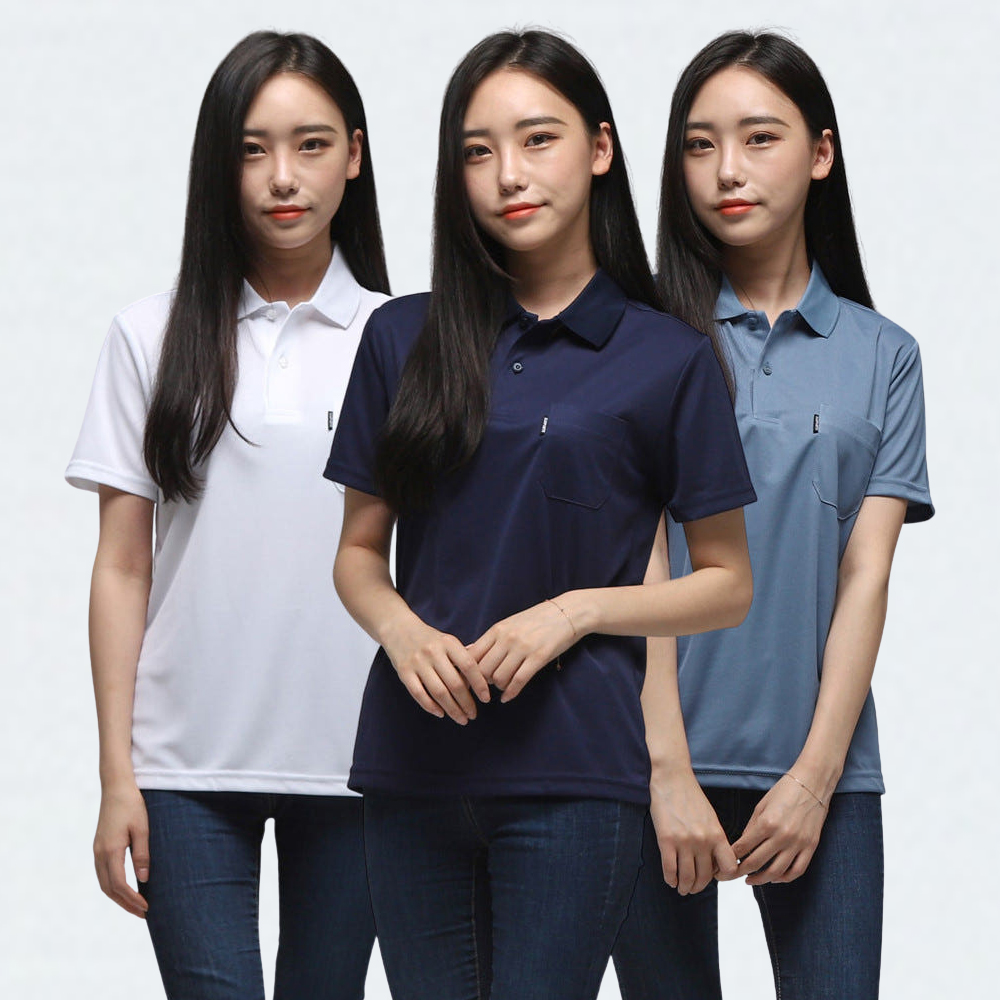 네이버 남녀공용 에어로쿨 베이직 기능성 반팔 카라티 쿨티셔츠