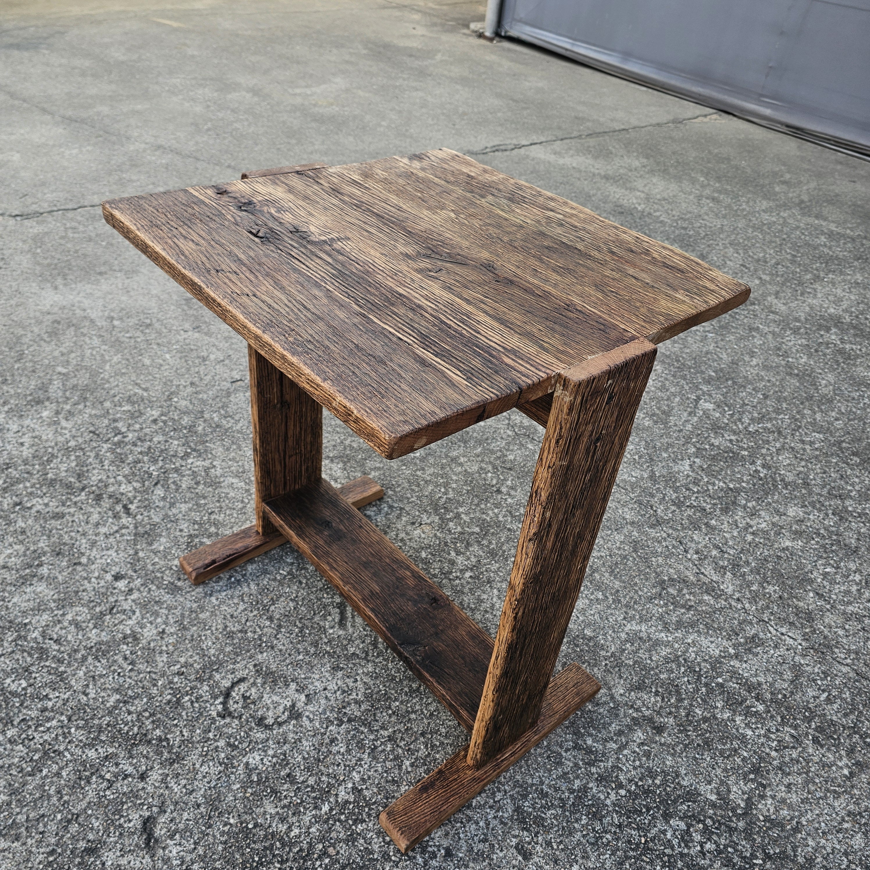 100년 이상 된  올드오크 빈티지 엔틱 러스틱 고재 2인용 카페 커피숍 테이블 주문제작