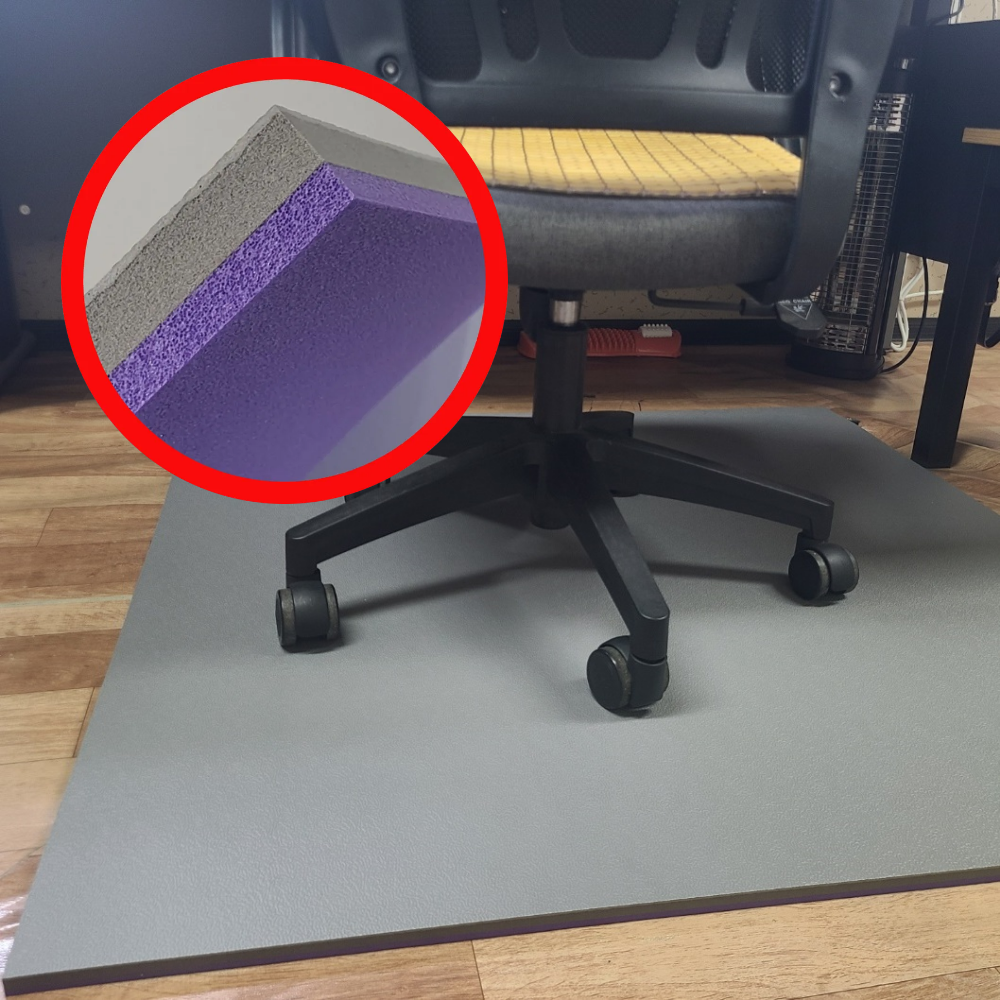 덕진스펀지 컴퓨터의자 매트 층간소음 방지 바퀴고정 밀림방지 집중력향상 바닥보호 패드