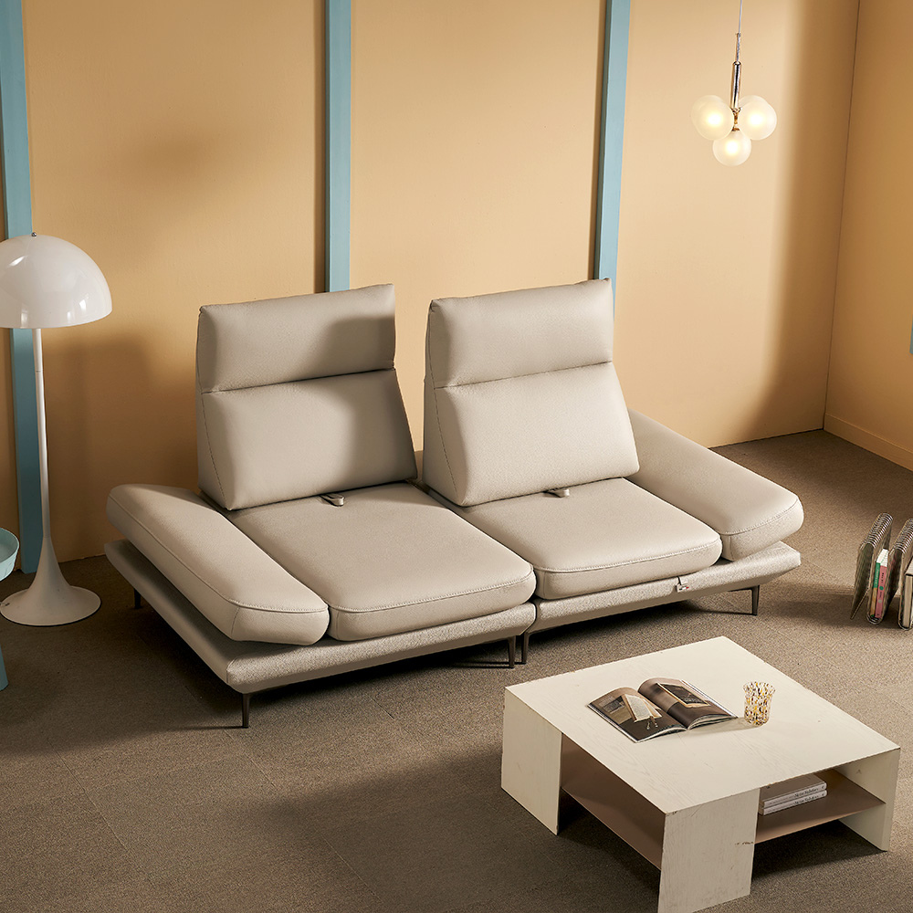 쉐우드가구 루체 이태리 천연통가죽 기능성 스윙 소파 3인용 / 국내제조 E0