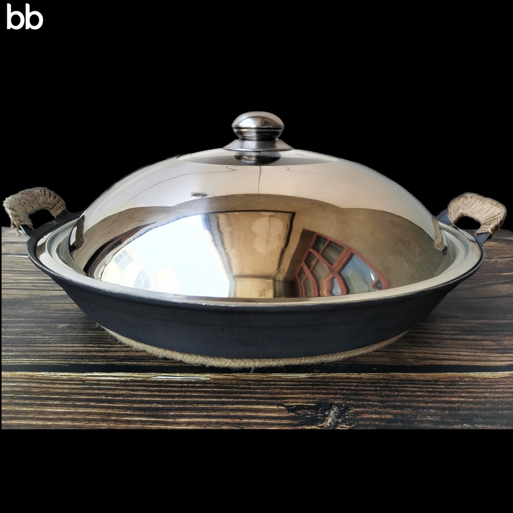 대형 무쇠 가마솥 철 물 화덕 방품 아궁 찌개 요 가마솥뚜껑 30cm+스틸캡 - 상세 이미지 3