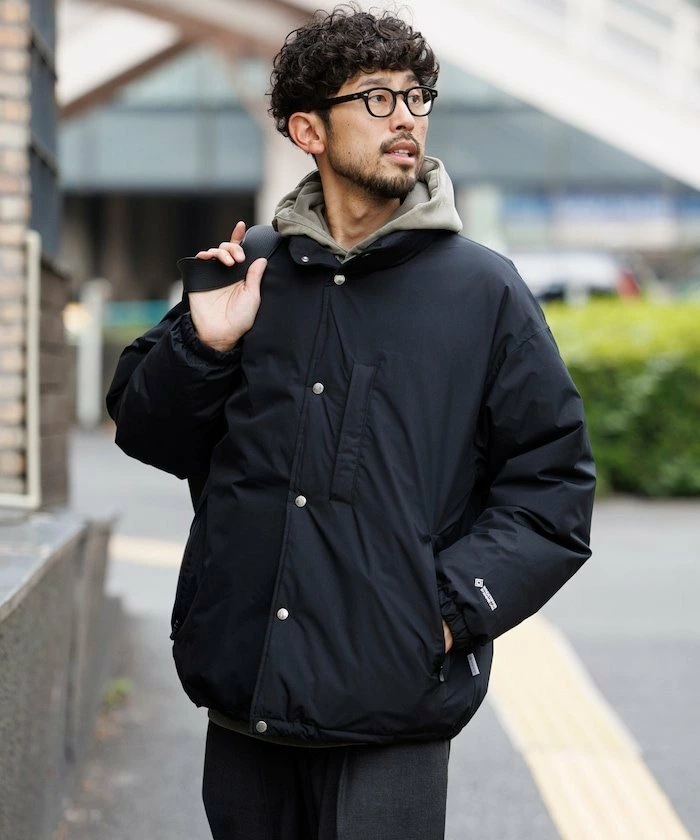 프릭스스토어 GTX 윈드스토퍼 스냅 다운 자켓 남여공용 경량 패딩 블랙 M - 상세 이미지 5