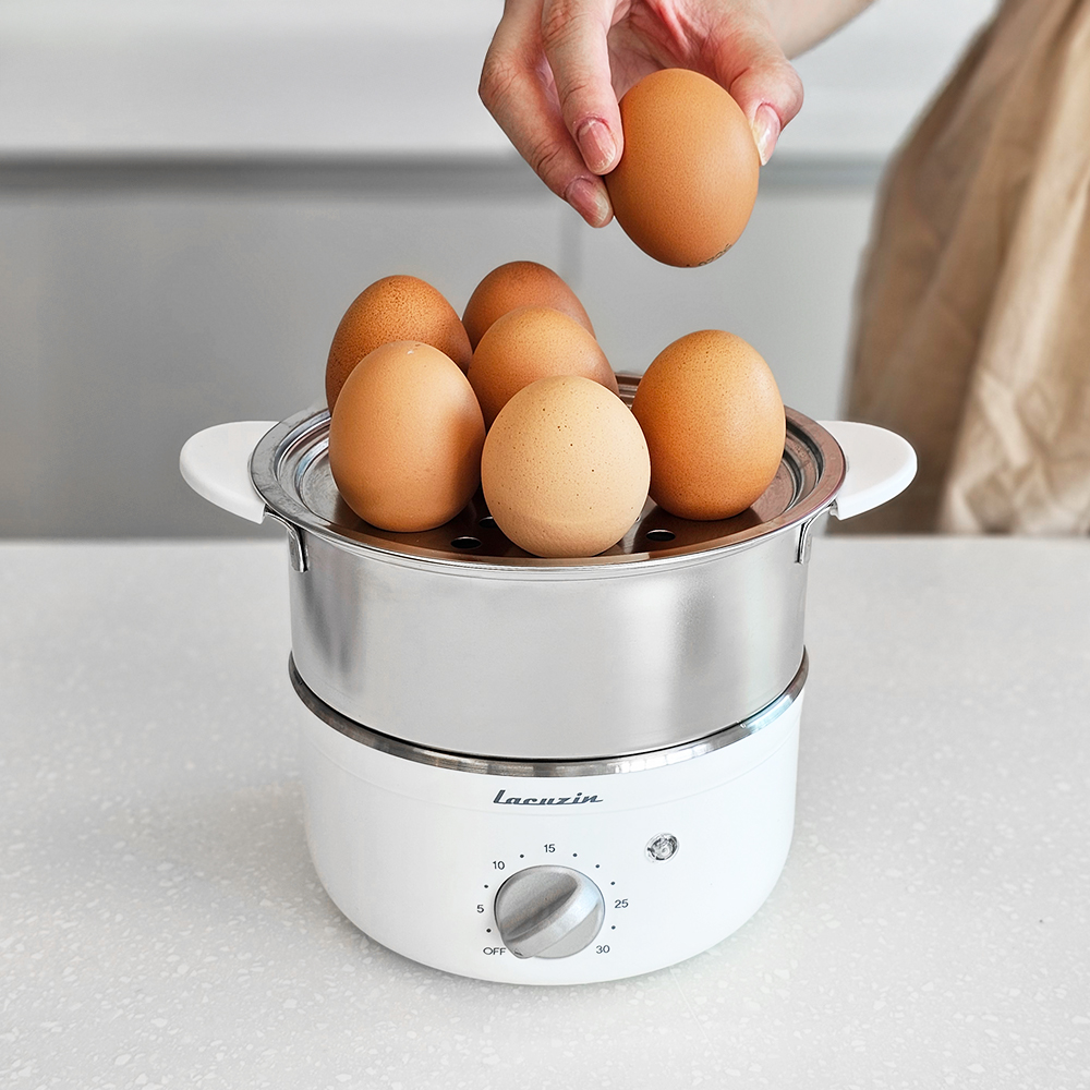 라쿠진 올스텐 2단 계란찜기 전기찜기 에그쿠커 멀티스티머