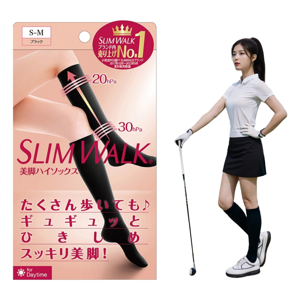 슬림워크 압박 니삭스 블랙 종아리압박 골프스타킹 이미지 1