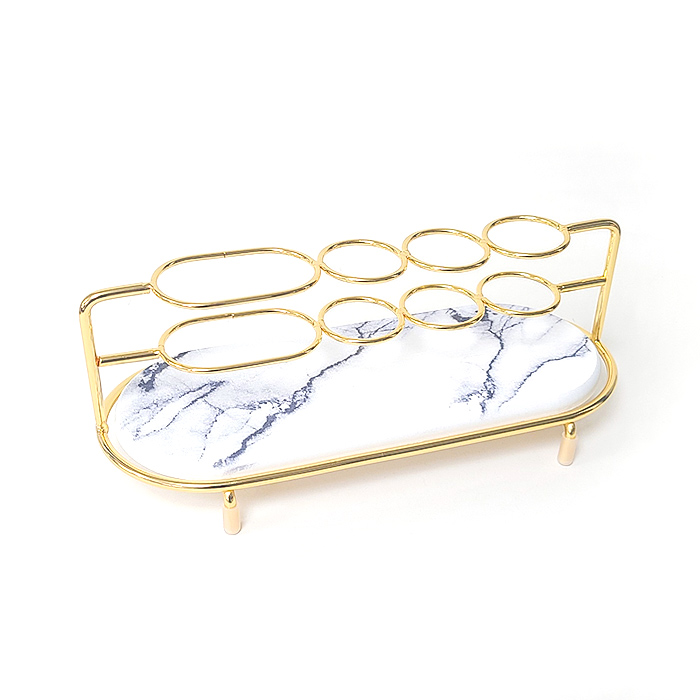 규조토 칫솔꽂이 치약 전동칫솔 거치대 4구, 테라조 골드