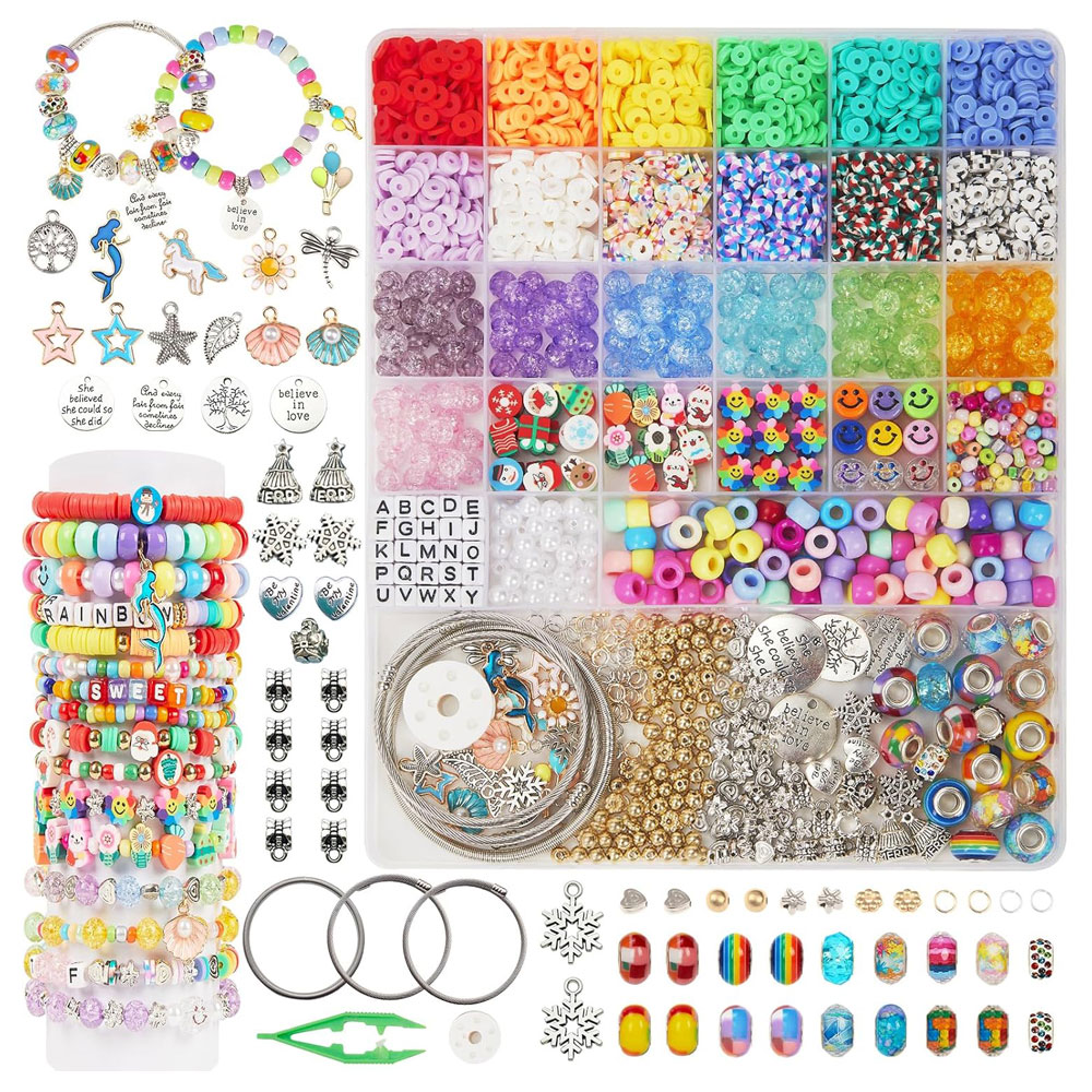 [럭키비즈] 애니윙 폴리머클레이 비즈 팔찌 만들기 이니셜 구슬 재료 - 상세 이미지 3