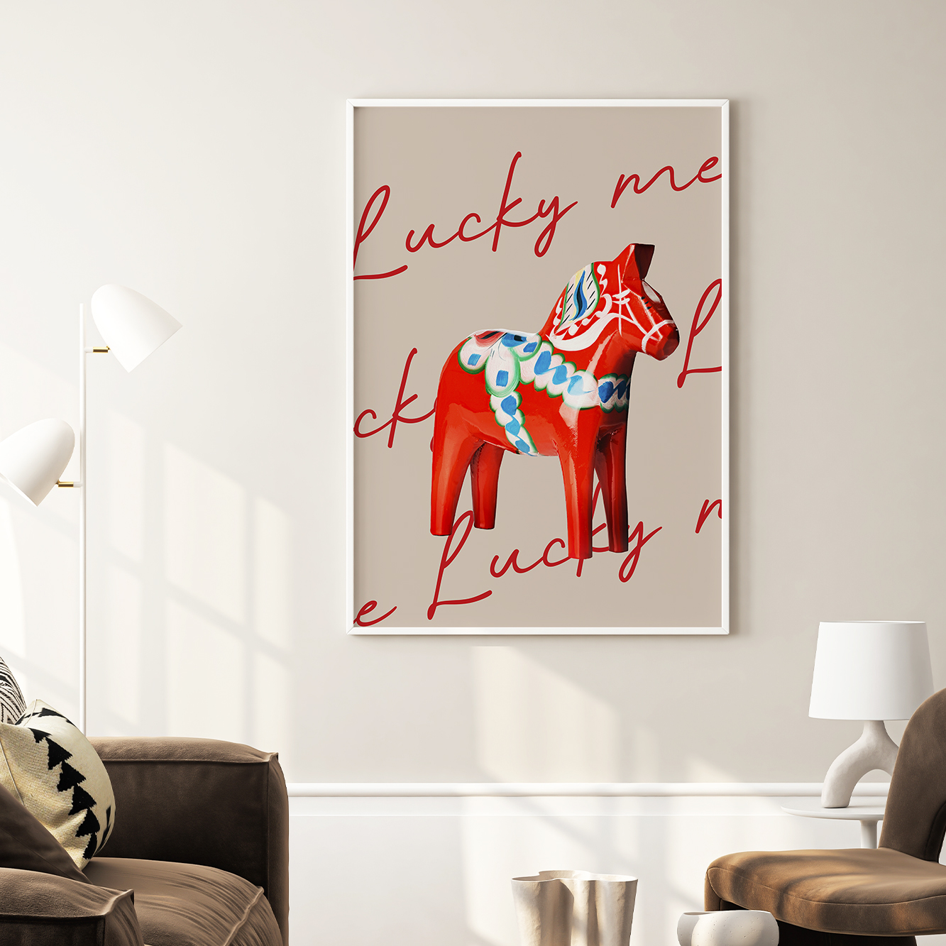 인테리어 말 그림 액자 붉은말 풍수 거실 포스터 A2 럭키 레드홀스