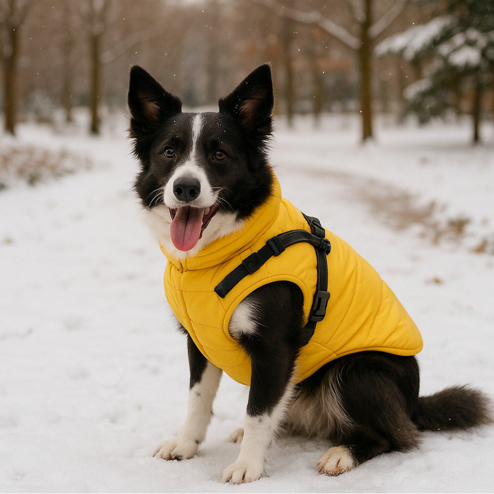 위드레오 강아지 하네스 패딩 소형견 중형견 겨울옷 오렌지, XS