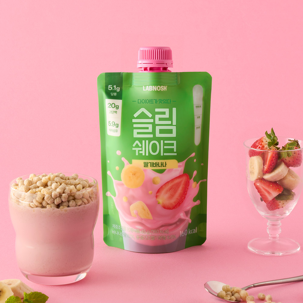 랩노쉬 슬림쉐이크 45g 딸기바나나, 7포, 1개 - 상품 이미지