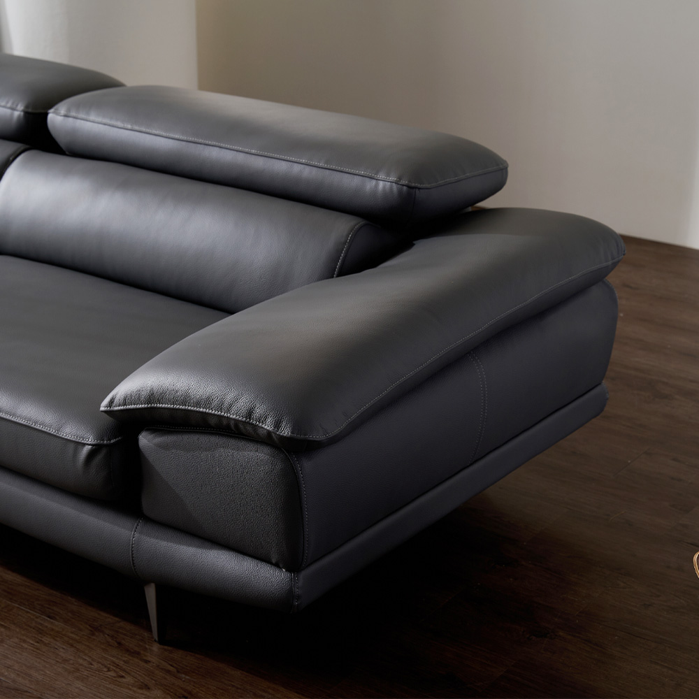 [99라인업] 케이하우스홀드 카든 면피 가죽소파 4인용 헤드레스트 모던 국내제작 쇼파