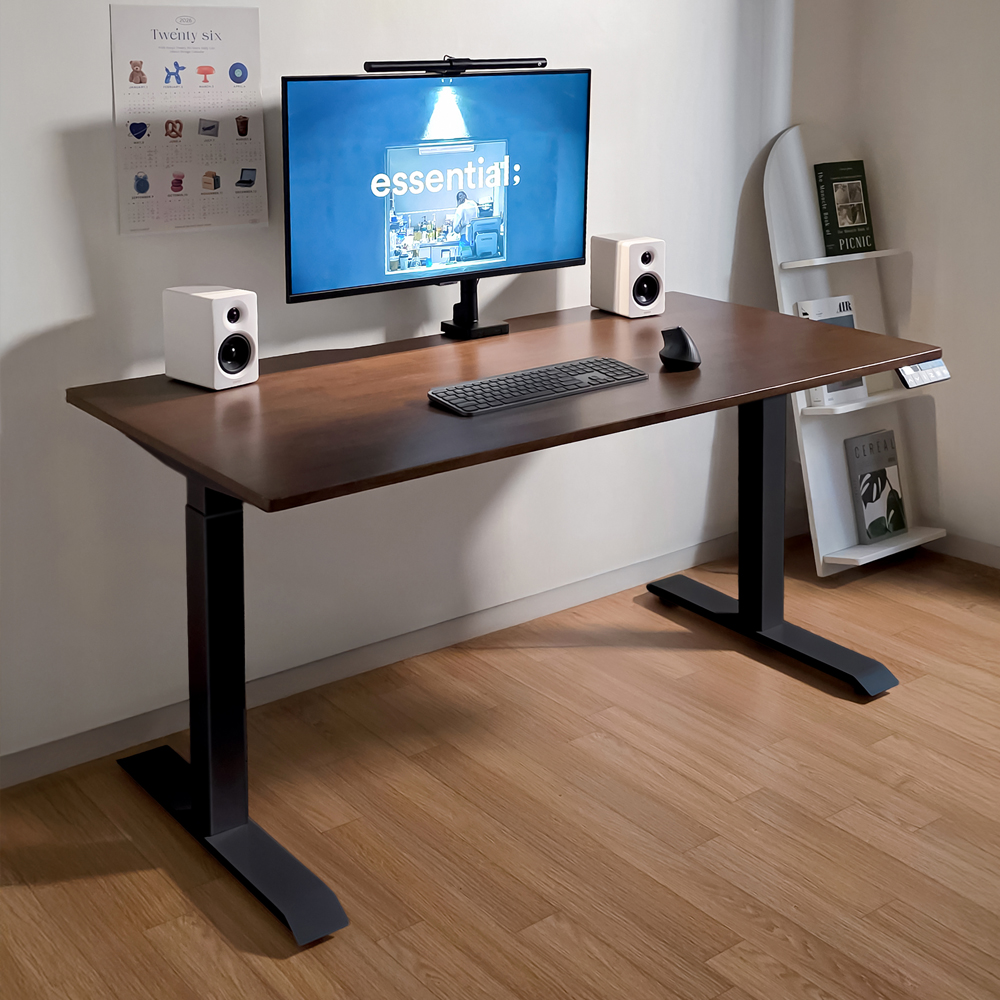 루나랩 모션데스크 높이조절 스탠딩 스퀘어 책상 화이트우드 엣지 1200