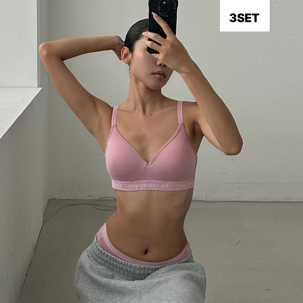 [브라3+팬티3]벨로 소프트/볼륨 노와이어 브라+팬티 속옷세트 제품 이미지