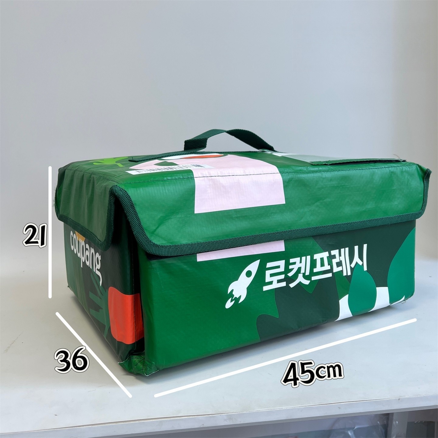 대용량 접이식 보냉백 캠핑 휴대용 알루미늄 보온 보냉 가방 쿠팡 961-1 그린 접이식 맥주 가방 1개 - 메인 이미지