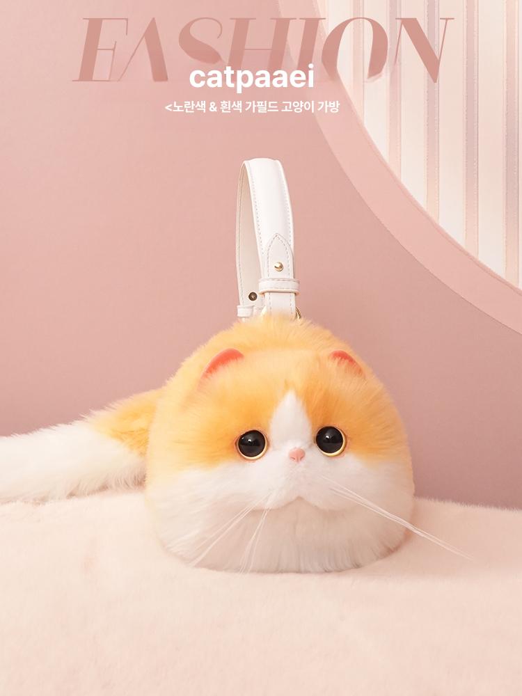 여자 귀여운 가필드 고양이 봉제 크로스백 생일 선물 실용 가방 블랙 - 상세 이미지 2